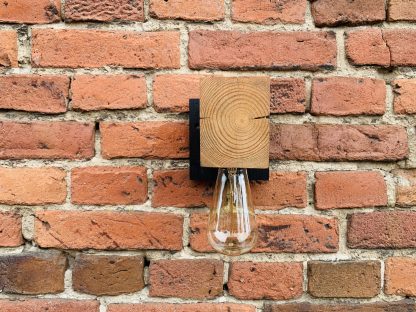 Kinkiet drewniany lampa loft scienna z włącznikiem - obrazek 9