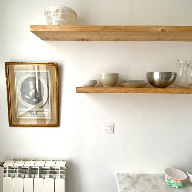 Półka deska drewniana lite drewno ukryty niewidoczny montaż LOFT - obrazek 7