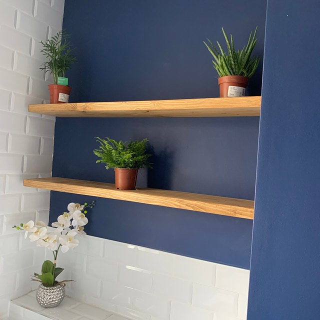 Półka deska drewniana lite drewno ukryty niewidoczny montaż LOFT - obrazek 10