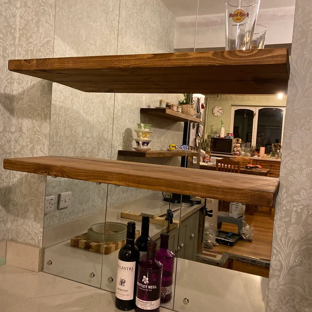 Półka deska drewniana lite drewno ukryty niewidoczny montaż LOFT - obrazek 5