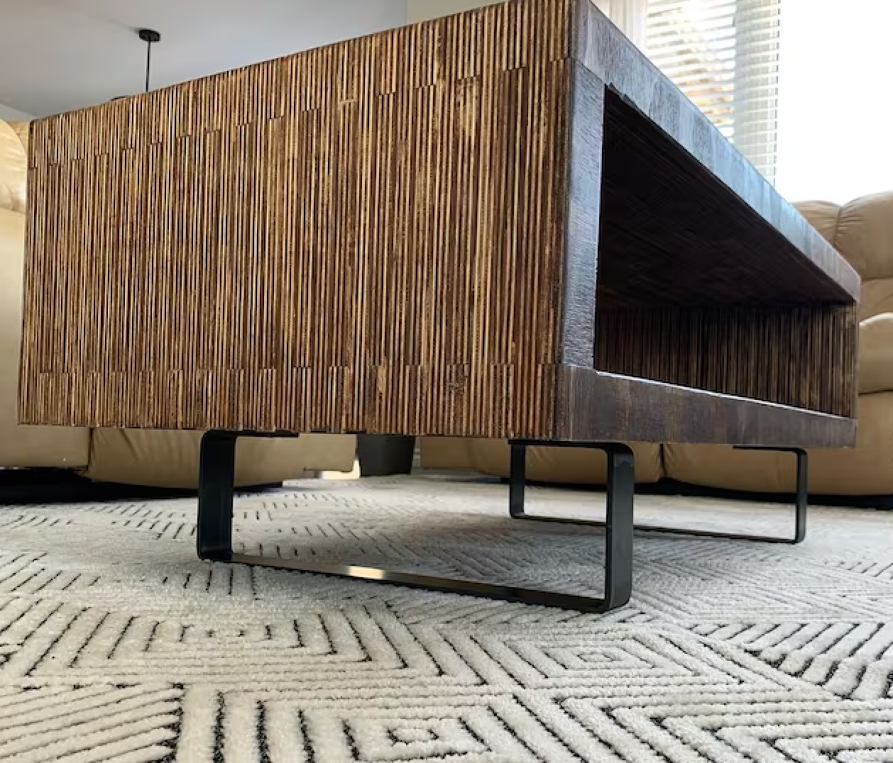 1x Noga płoza nogi stołu stolika z płaskownika w stylu loft - obrazek 5