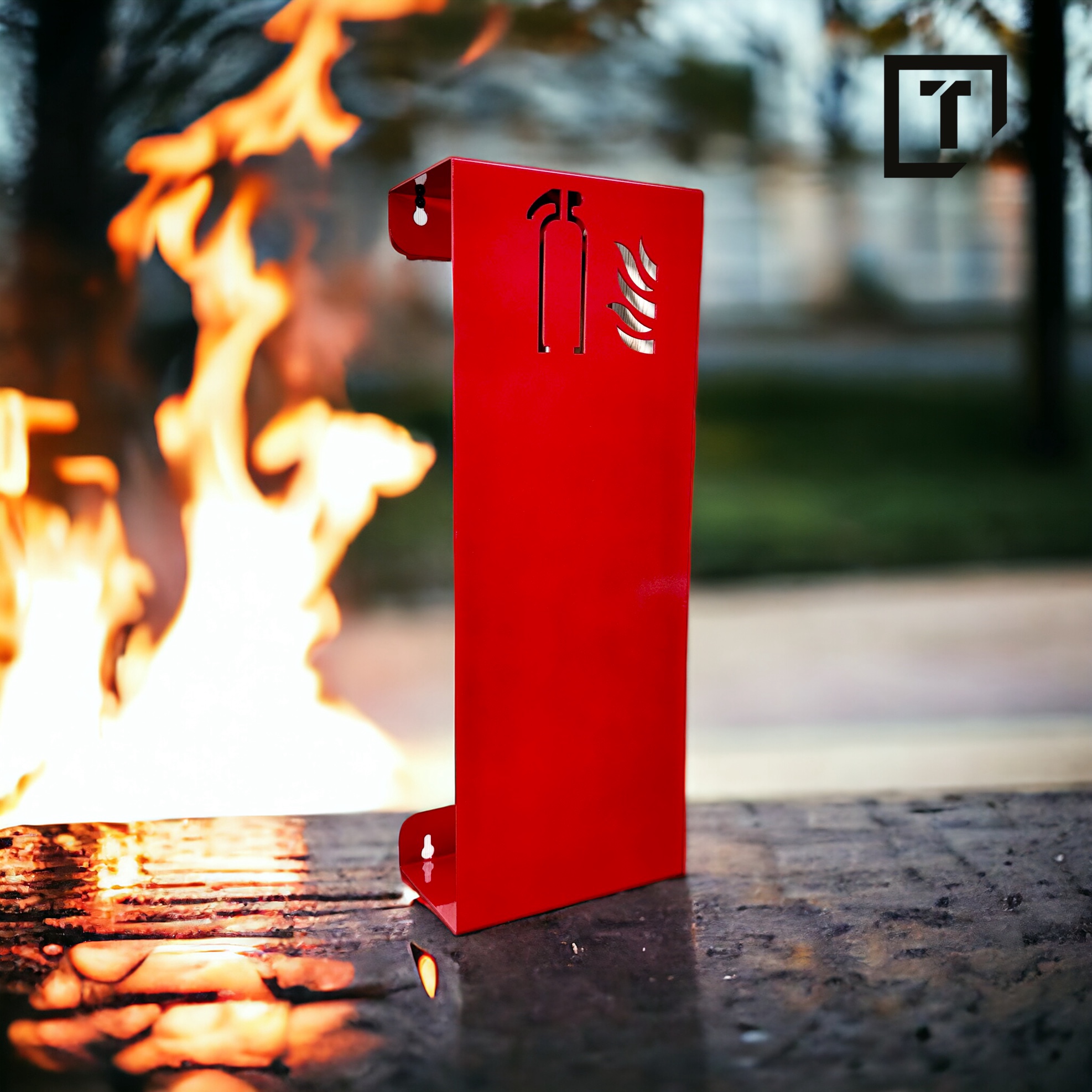 Wieszak uchwyt stojak na gaśnice / dla straży pożarnej / do domu do warsztatu / do obiektu publicznego